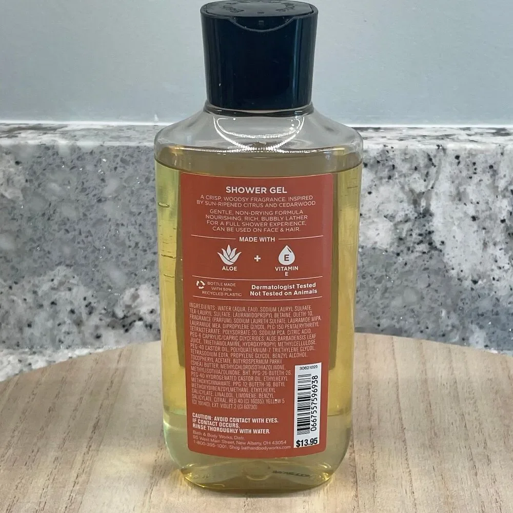 Bath & Body Works Shower Gel 10 oz. CITRUS & CEDAR Aloe + Vitamin E
